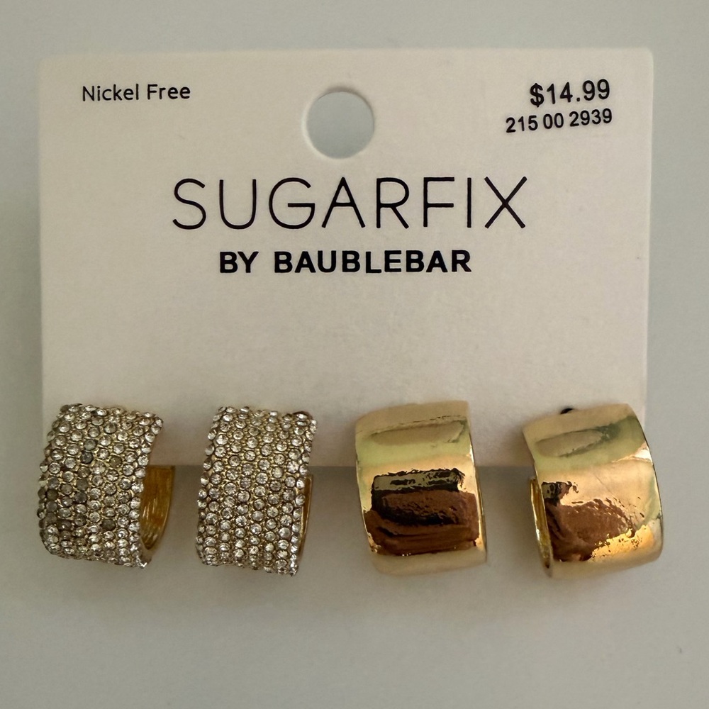 SugarFix by BaubleBar GoldTone and Crystal Earring Set